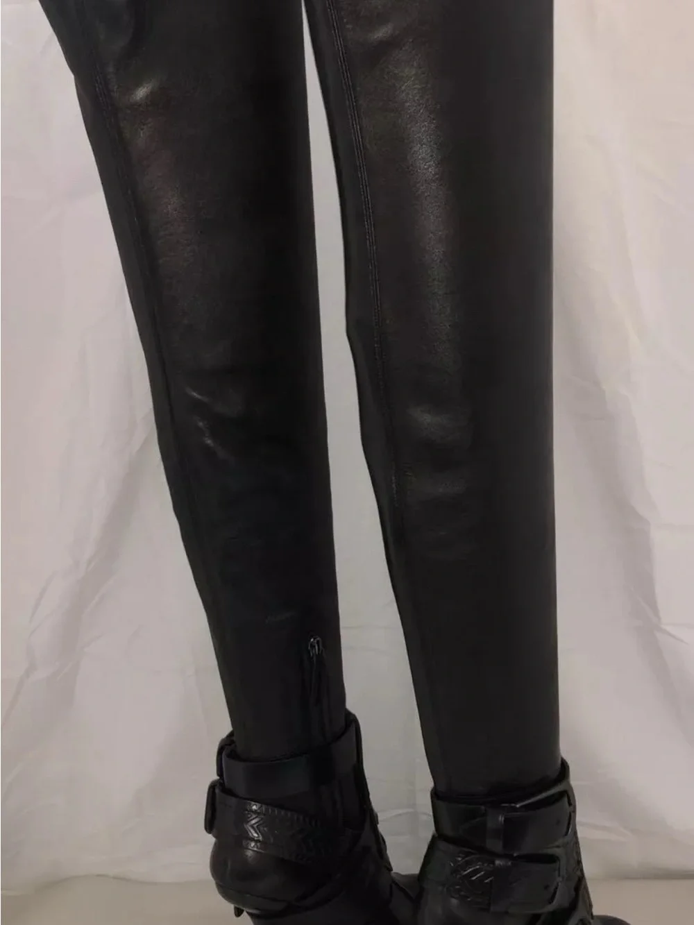 Tom Ford Black Leather Over-The-Knee Buckle Boots